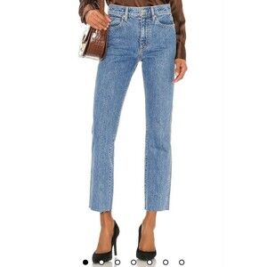 SLVRLAKE Hero High Rise Crop Jeans Size 31 Raw Hem